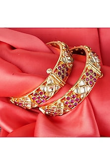 Gold Plated Kundan Bangles
