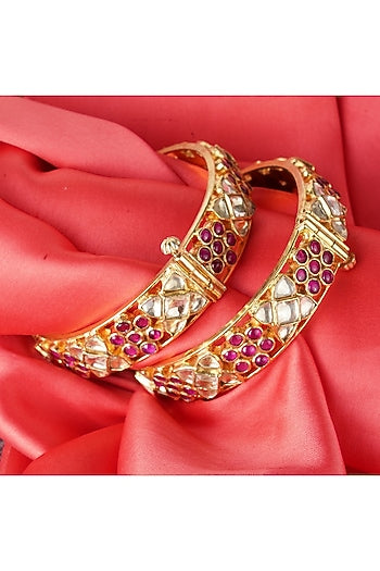 Gold Plated Kundan Bangles