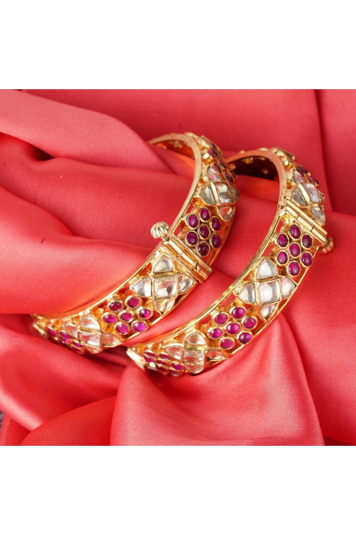 Gold Plated Kundan Bangles