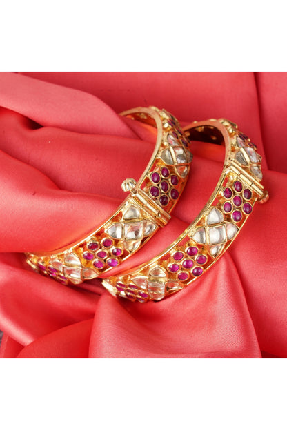 Gold Plated Kundan Bangles