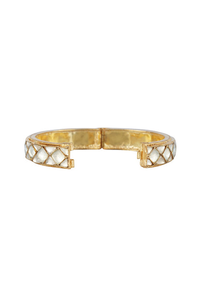 Gold Plated Bangles With Kundan