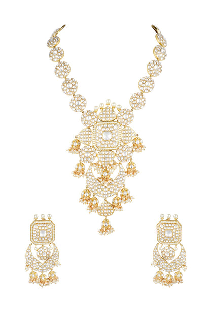 Gold Plated Kundan & Pearl Necklace Set
