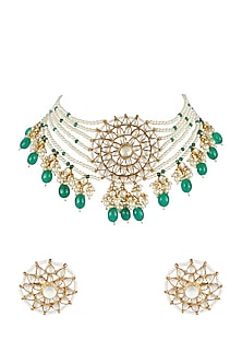 Gold Plated Pearls Choker Necklace Set
