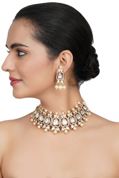 Gold Plated Pearl Necklace Set