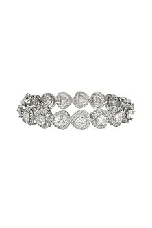Silver Finish Bracelet With Diamonds