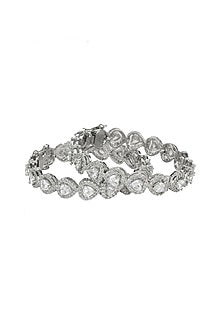 Silver Finish Bracelet With Diamonds