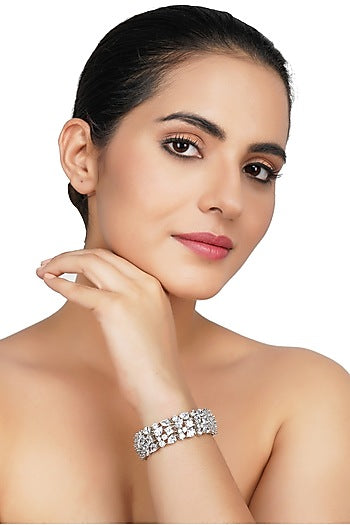 Silver Finish Diamond Bracelet
