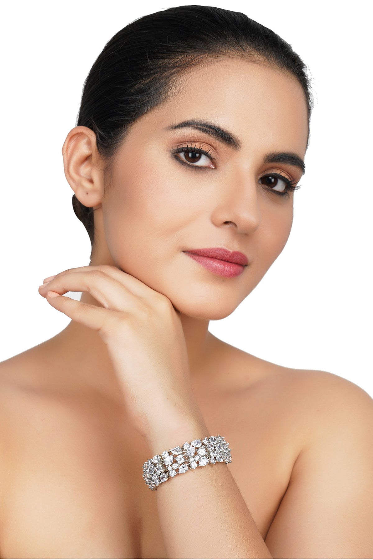 Silver Finish Diamond Bracelet