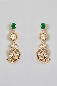 Gold Finish Kundan Polki & Multi-Colored Stone Handcrafted Necklace Set