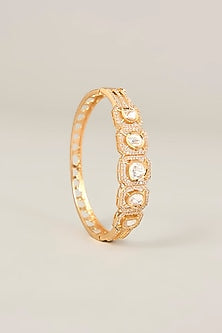 Rose Gold Finish Austrian Diamond & Beaded Bangle