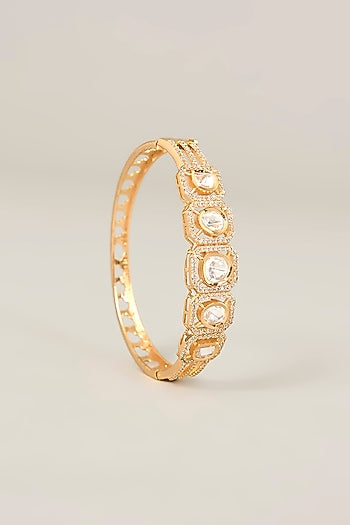 Rose Gold Finish Austrian Diamond & Beaded Bangle