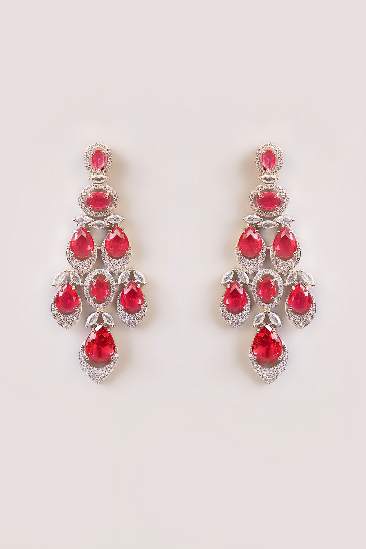 Two-Tone Finish Kundan Polki & Red Stone Necklace Set