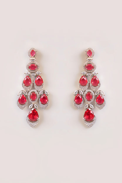 Two-Tone Finish Kundan Polki & Red Stone Necklace Set