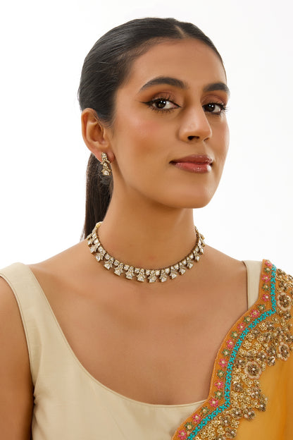 Two-Tone Finish Necklace Set