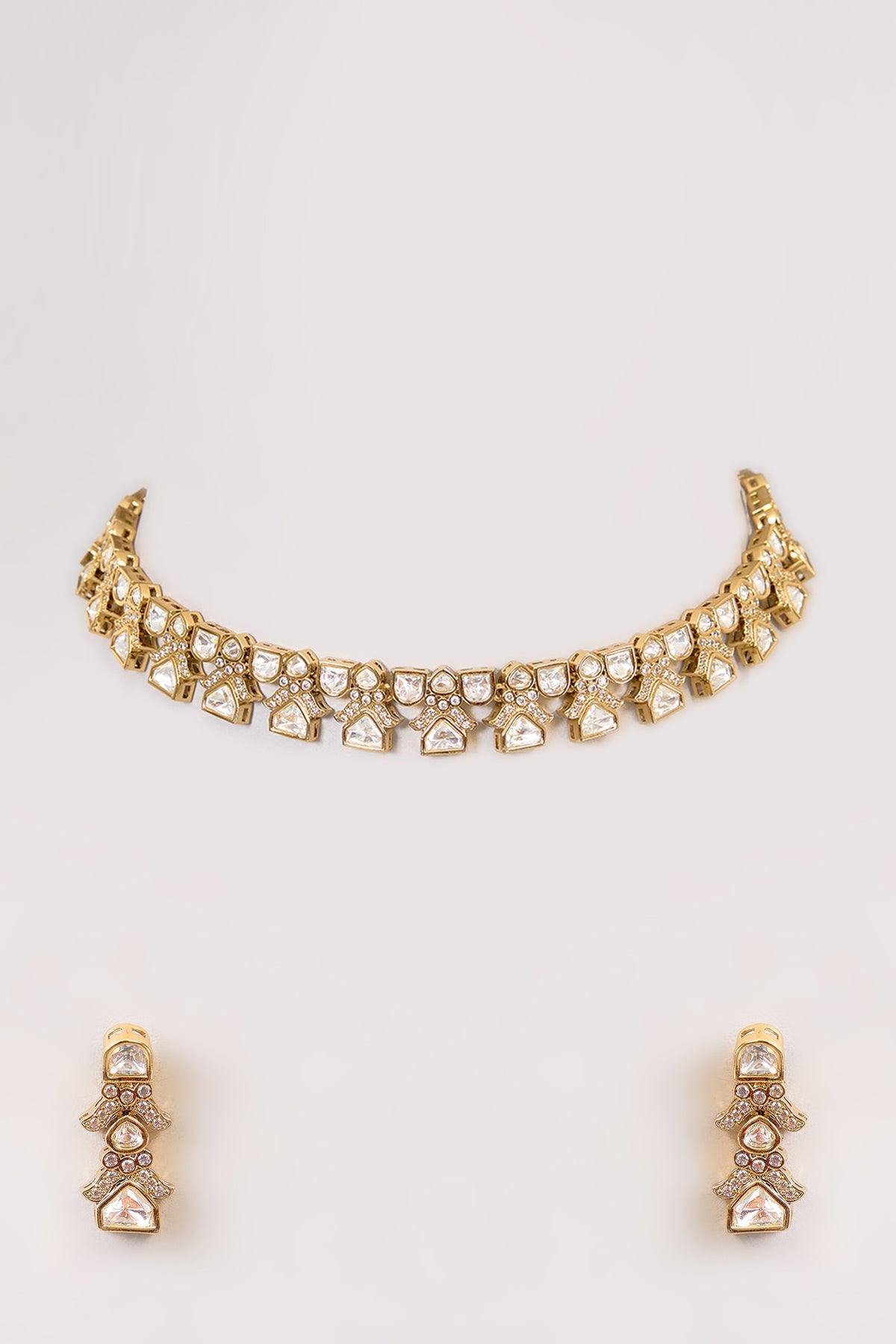 Two-Tone Finish Necklace Set