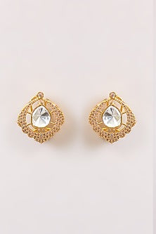 Gold Finish Kundan Polki Necklace Set