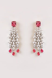 White Finish Kundan Polki & Red Stone Necklace Set