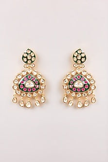 Two-Tone Finish  Multi-Colored Stone Necklace Set
