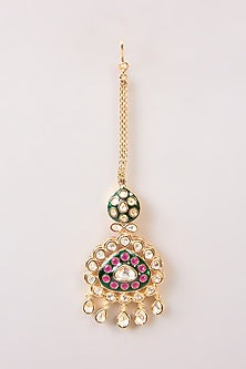 Two-Tone Finish  Multi-Colored Stone Necklace Set