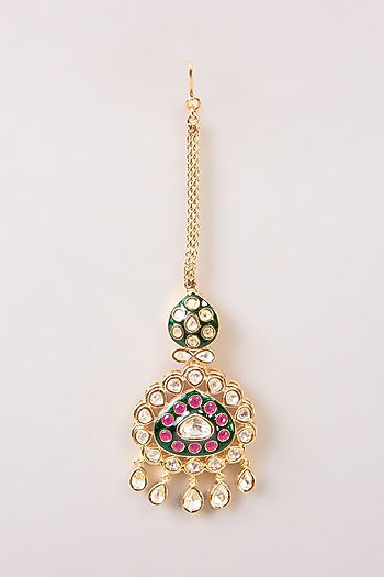 Two-Tone Finish  Multi-Colored Stone Necklace Set