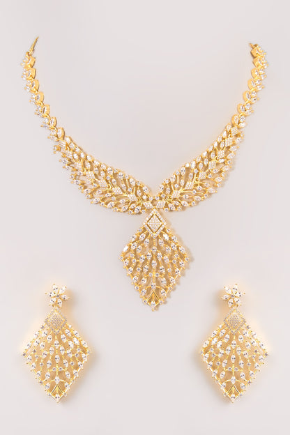 Gold Finish Pearl Necklace Set