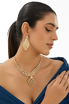 Gold Finish Zircon Necklace Set