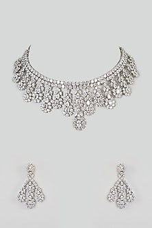 White Finish Zircon Necklace Set