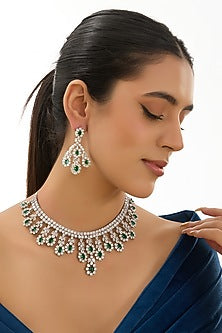 White Finish Zircon Necklace Set