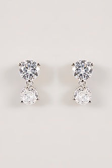 Silver Finish Crystal Diamond Necklace Set