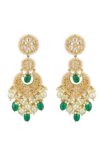 Gold Finish Chandbali Earrings