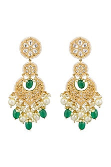 Gold Finish Chandbali Earrings