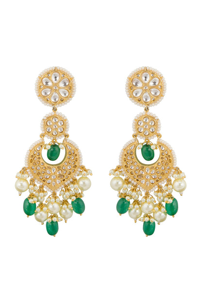 Gold Finish Chandbali Earrings