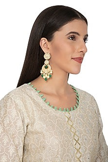 Gold Finish Chandbali Earrings
