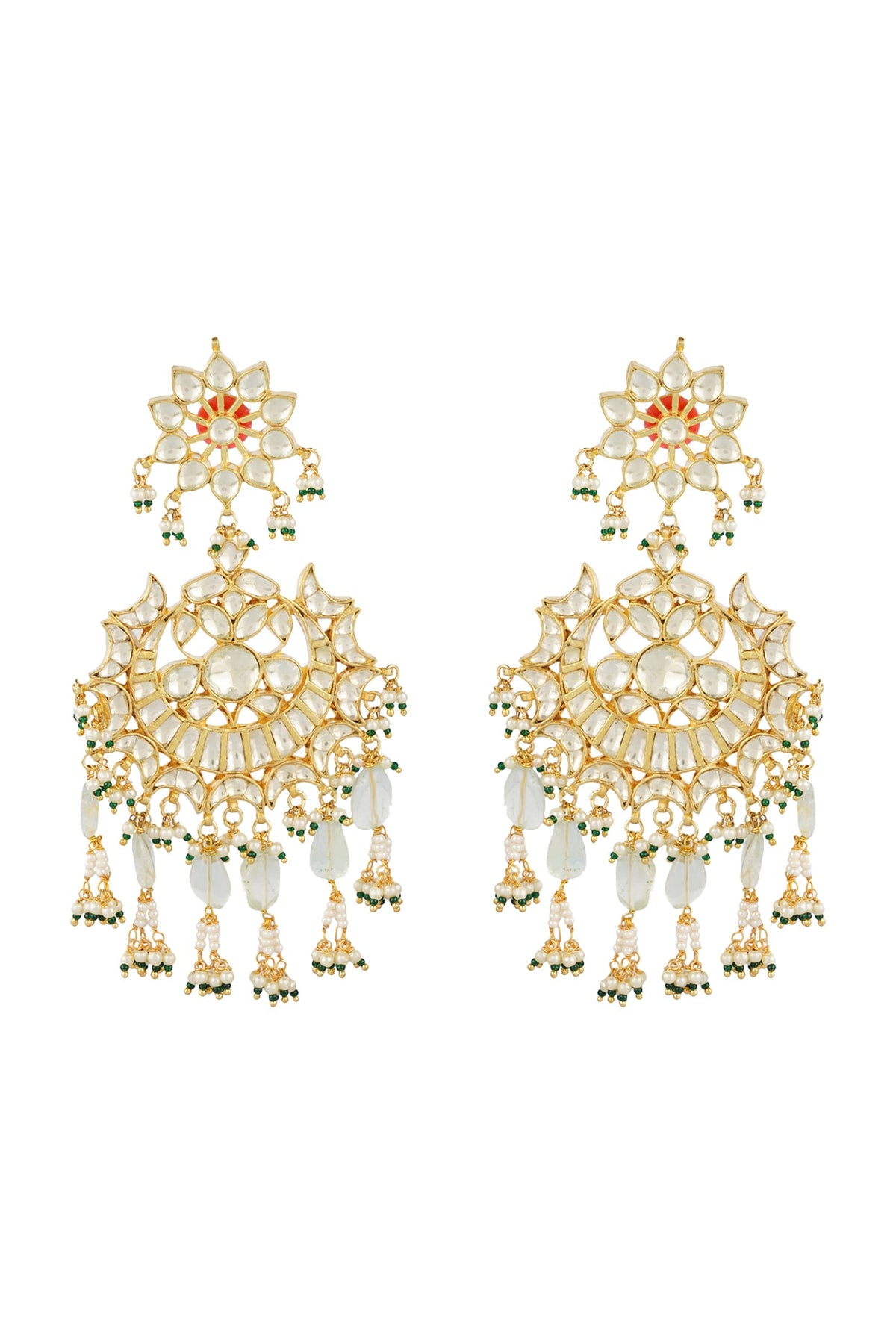 Gold Plated Kundan Chandbali Earrings
