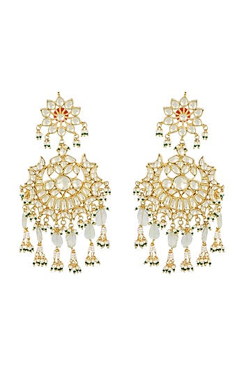 Gold Plated Kundan Chandbali Earrings