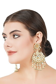 Gold Plated Kundan Chandbali Earrings