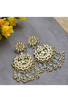 Gold Plated Kundan Chandbali Earrings