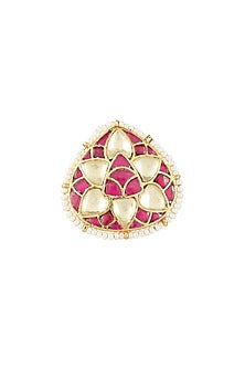 Gold Plated Red Onyx Ring