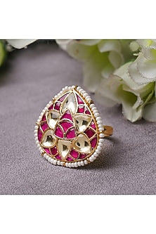 Gold Plated Red Onyx Ring