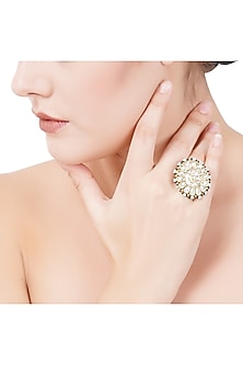 Gold Plated Pearl Drop Ring