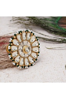 Gold Plated Pearl Drop Ring