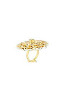 Gold Plated Kundan Ring