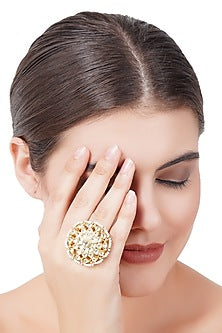 Gold Plated Kundan Ring
