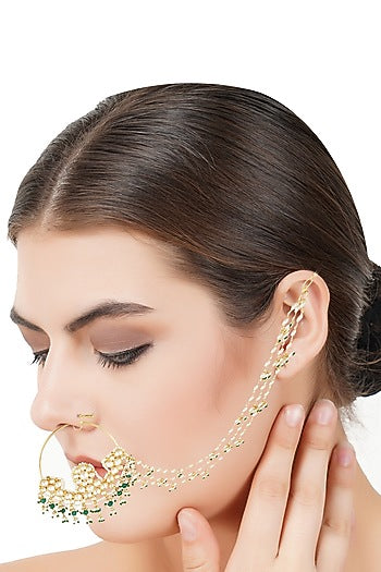 Gold Plated Kundan Nath