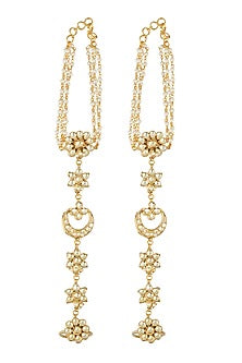 Gold Plated Kundan Hathphool