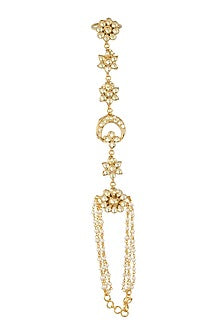 Gold Plated Kundan Hathphool