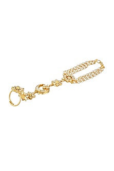 Gold Plated Kundan Hathphool