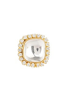 Gold Plated Kundan Polki Ring