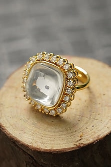 Gold Plated Kundan Polki Ring