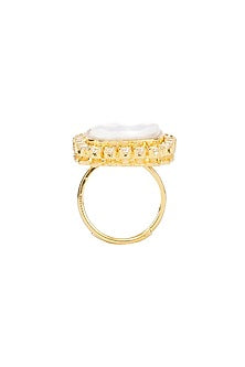 Gold Plated Kundan Polki Ring